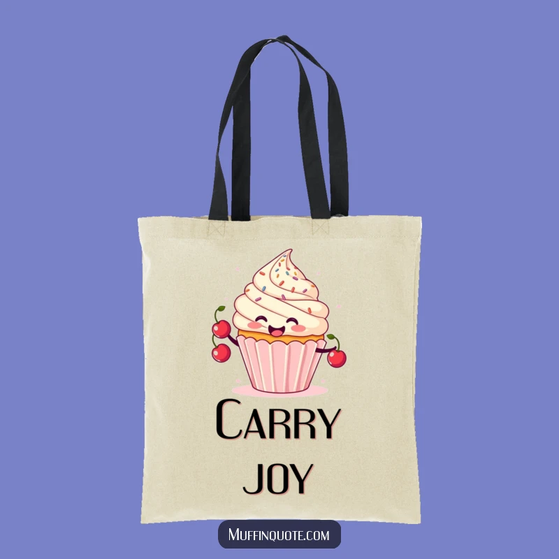 Funny Cupcake Juggling Tote Bag - Cherry Character Accessory Gift