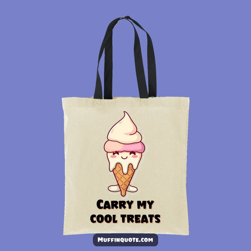 Funny Melting Ice Cream Cone Tote Bag - Carry Your Essentials with Sweet Style!