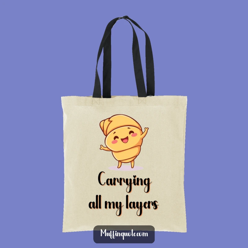 Funny Croissant Jig Tote Bag: Carry Your Groceries With Buttery Charm!