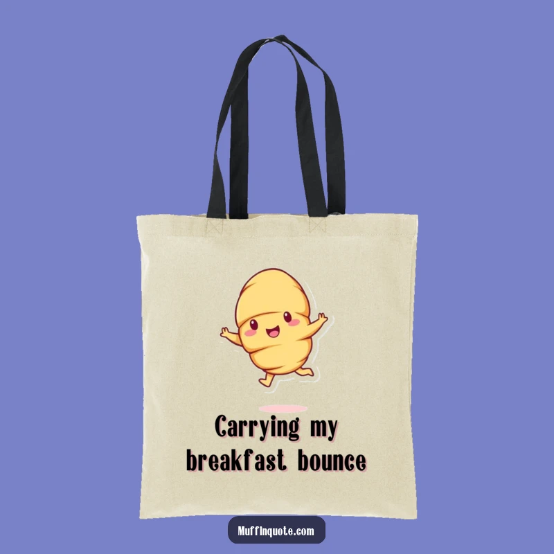 Funny Croissant Leap Tote Bag - Cheerful Pastry Bag Gift