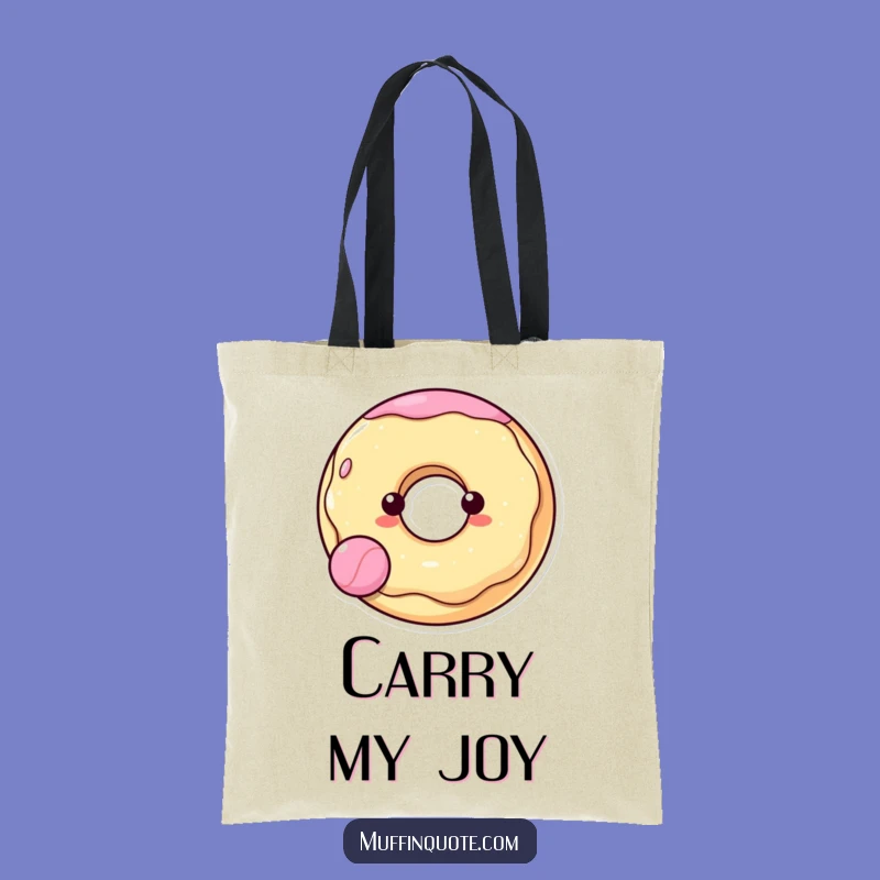 Funny Donut Bouncing Ball Tote Bag - Cheerful Character Carry-All