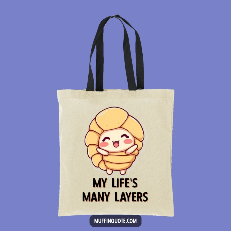 Funny Reusable Tote: Croissant Layers Carry-All, Perfect Funny Gift!