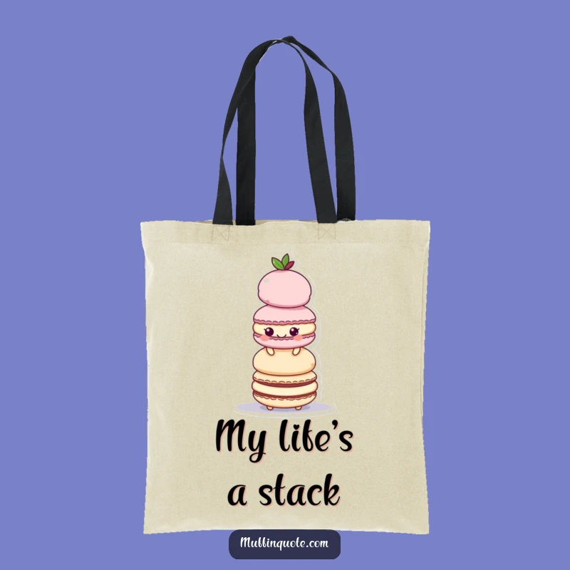 Funny Reusable Tote: Macaroon Tower Builder, Perfect Funny Gift!